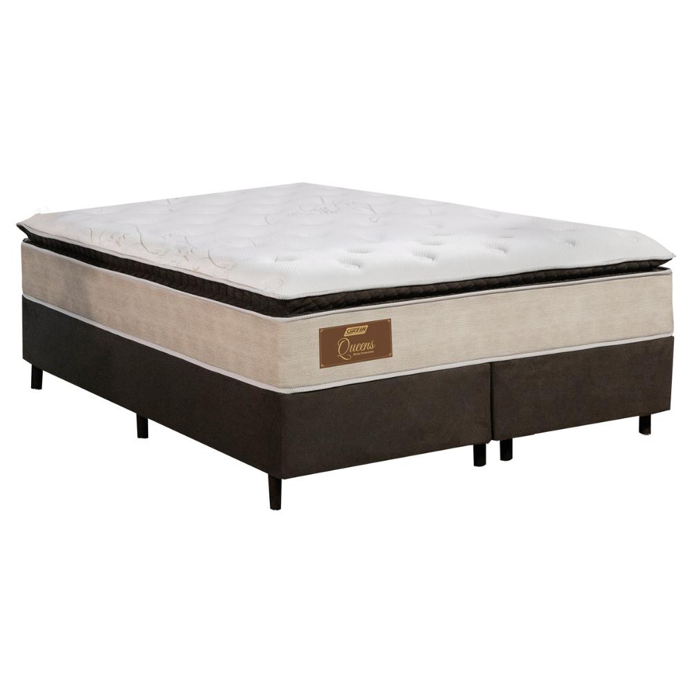 Miniatura Cama Box Conjugado King com Colchão (193x73x203) Gazin CR35350 Bege/Marrom