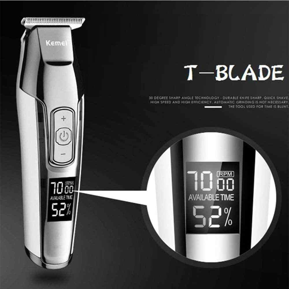 Miniatura Maquina Cortar Cabelo Kemei Km-5027 Elétrico Luxury Prata Pente - Máquina de cortar cabelo - Kemei