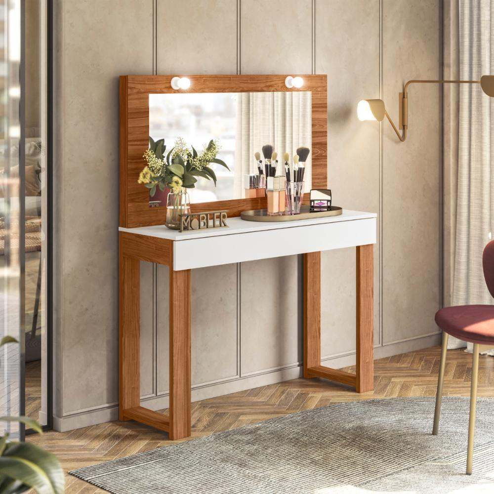 Miniatura Gabinete Toucador Camarim Diva Pop Cinamomo Branco Fosco