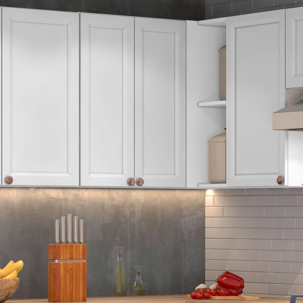 Miniatura Armário Aéreo Canto 2 Portas 2 Nichos Unna Poliman Móveis Branco