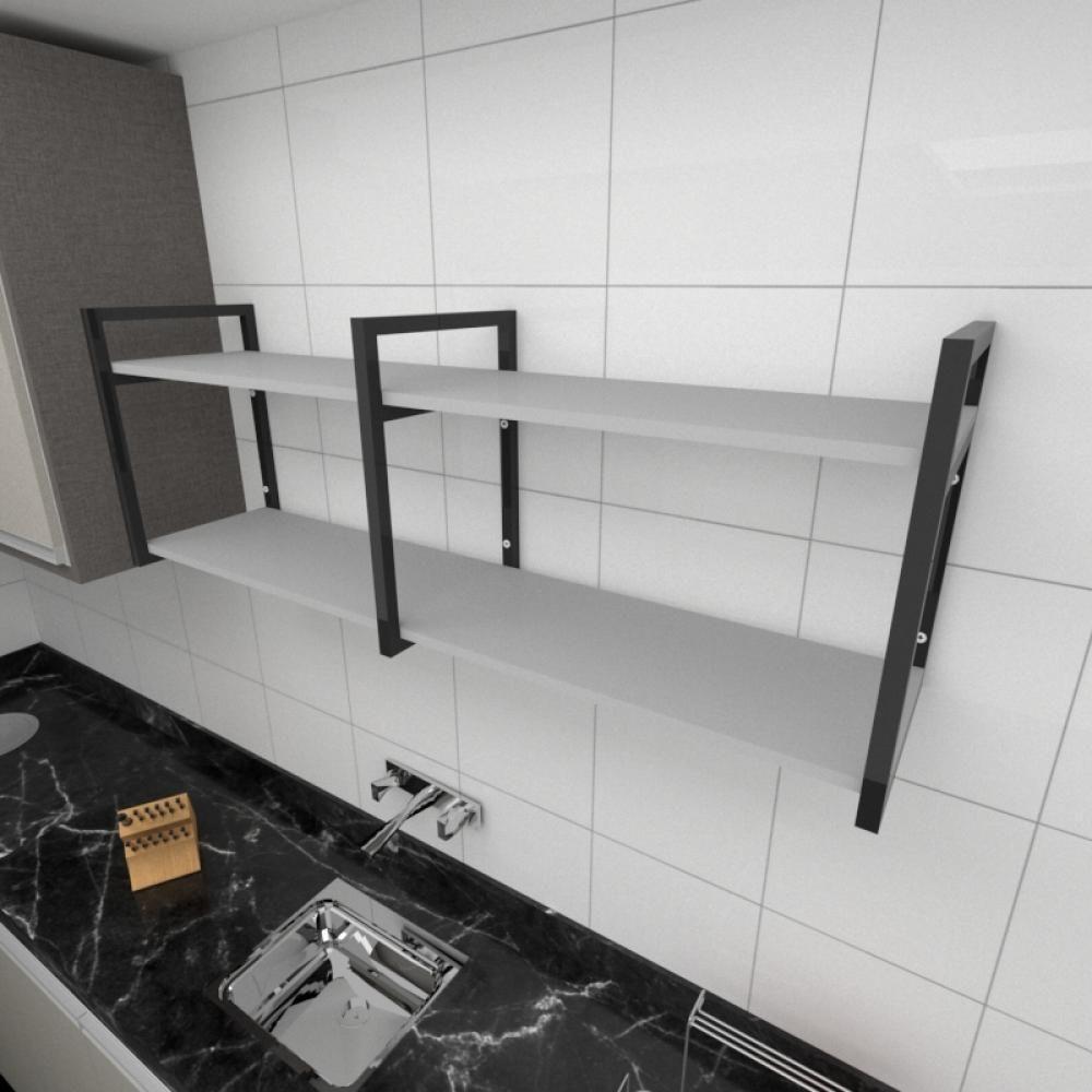 Miniatura Prateleira cozinha Pratileira Cinza estante nicho estante de parede prateleira nichos para cozinha