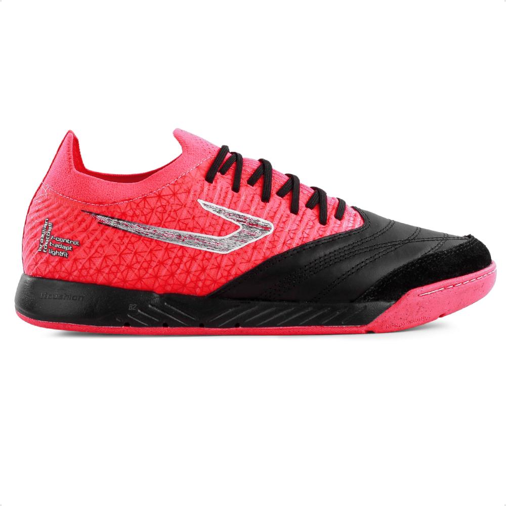 Miniatura Chuteira Futsal Topper Dominator Fuse Unissex Coral / Preto - 39