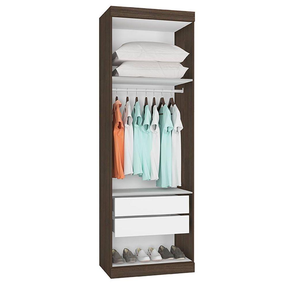Miniatura Guarda Roupa Modulado 2 Portas 2 Gavetas Star Amêndoa Off White - Poliman Móveis