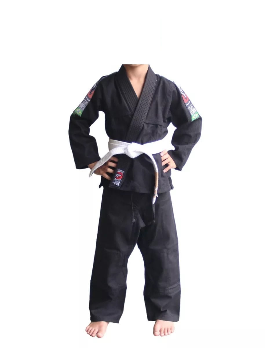 Miniatura Kimono Infantil Naja Trançado Preto M1