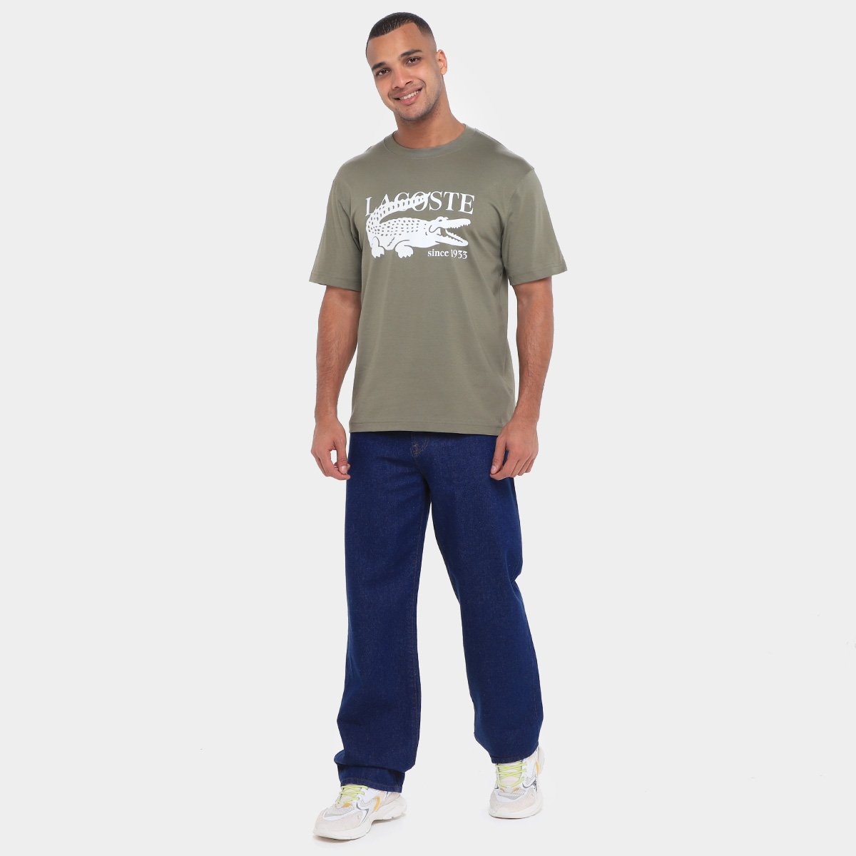 Miniatura Camiseta Lacoste Masculina Bege - G
