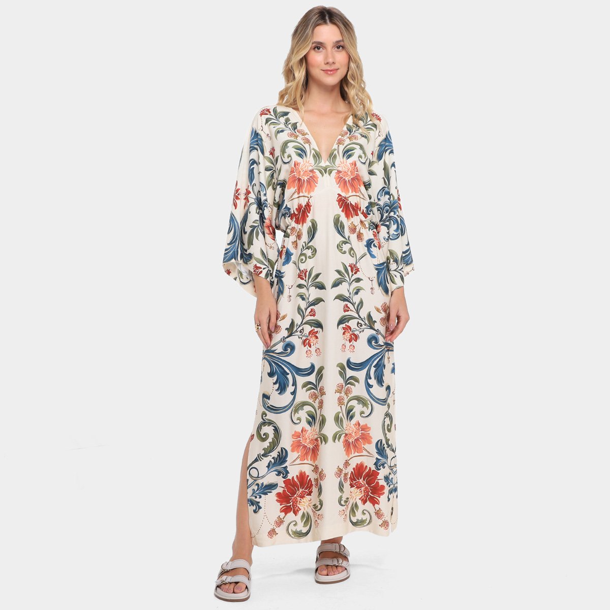 Miniatura Vestido Farm Midi Sonho Real Bege - G