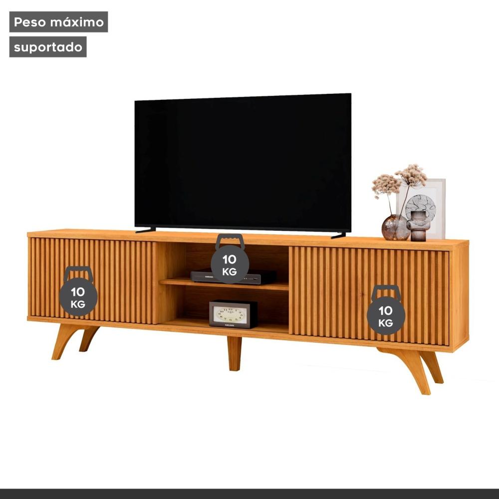 Rack para Tv até 75 Polegadas 2 Portas de Correr 180cm Gaia Naturalle