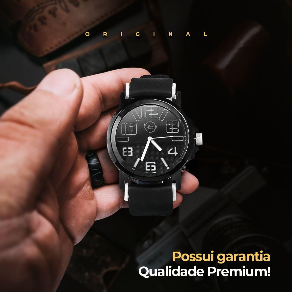 Relogio Masculino Aço Inoxidável + Caixa Pesado Presente