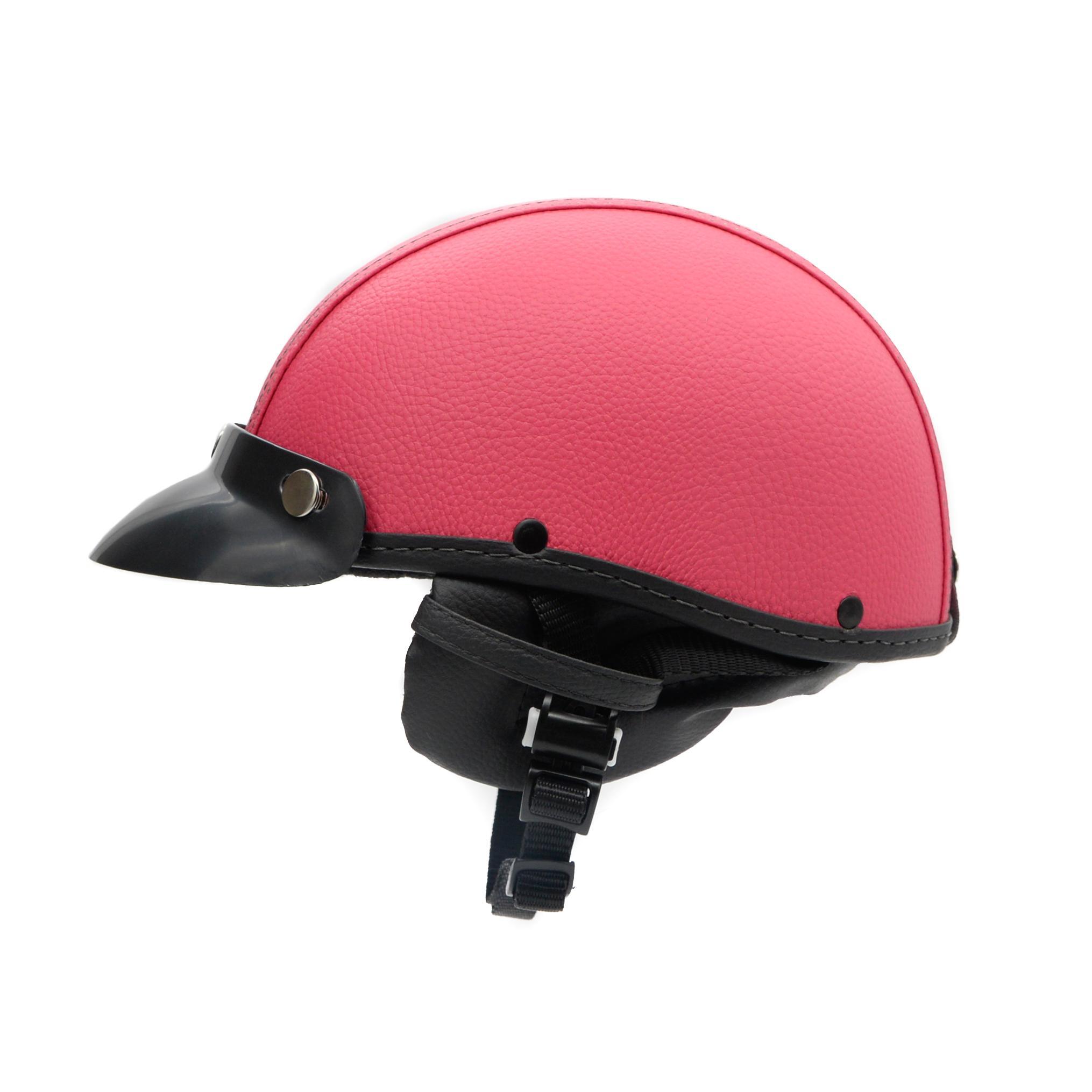 Miniatura Capacete Coquinho Scooter Moto Elétrica Bike Couro Rosa