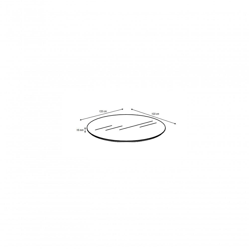 Miniatura Tampo Em Mdf Redondo 120cm - Freijó Marrom Amarelado