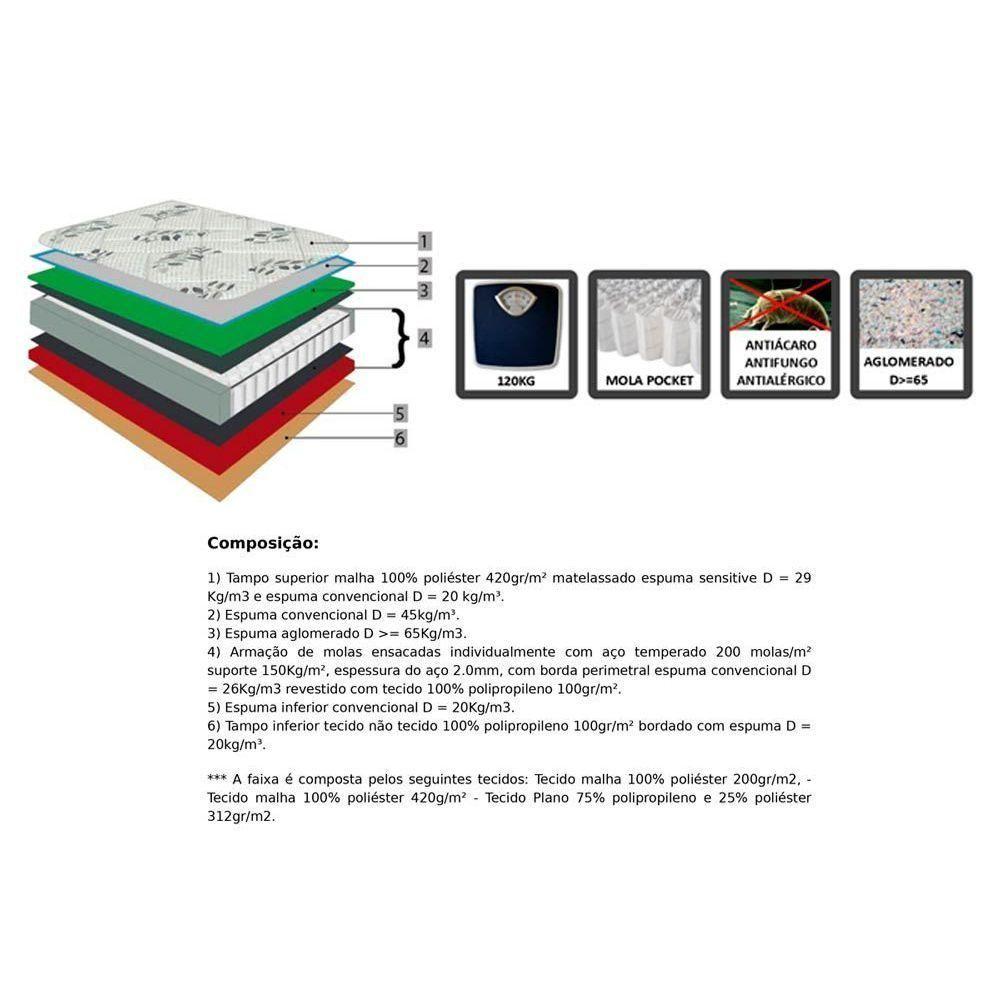 Colchão King Molas Ensacadas Agility Confort Euro Pillow (193x203x33) Orthoflex