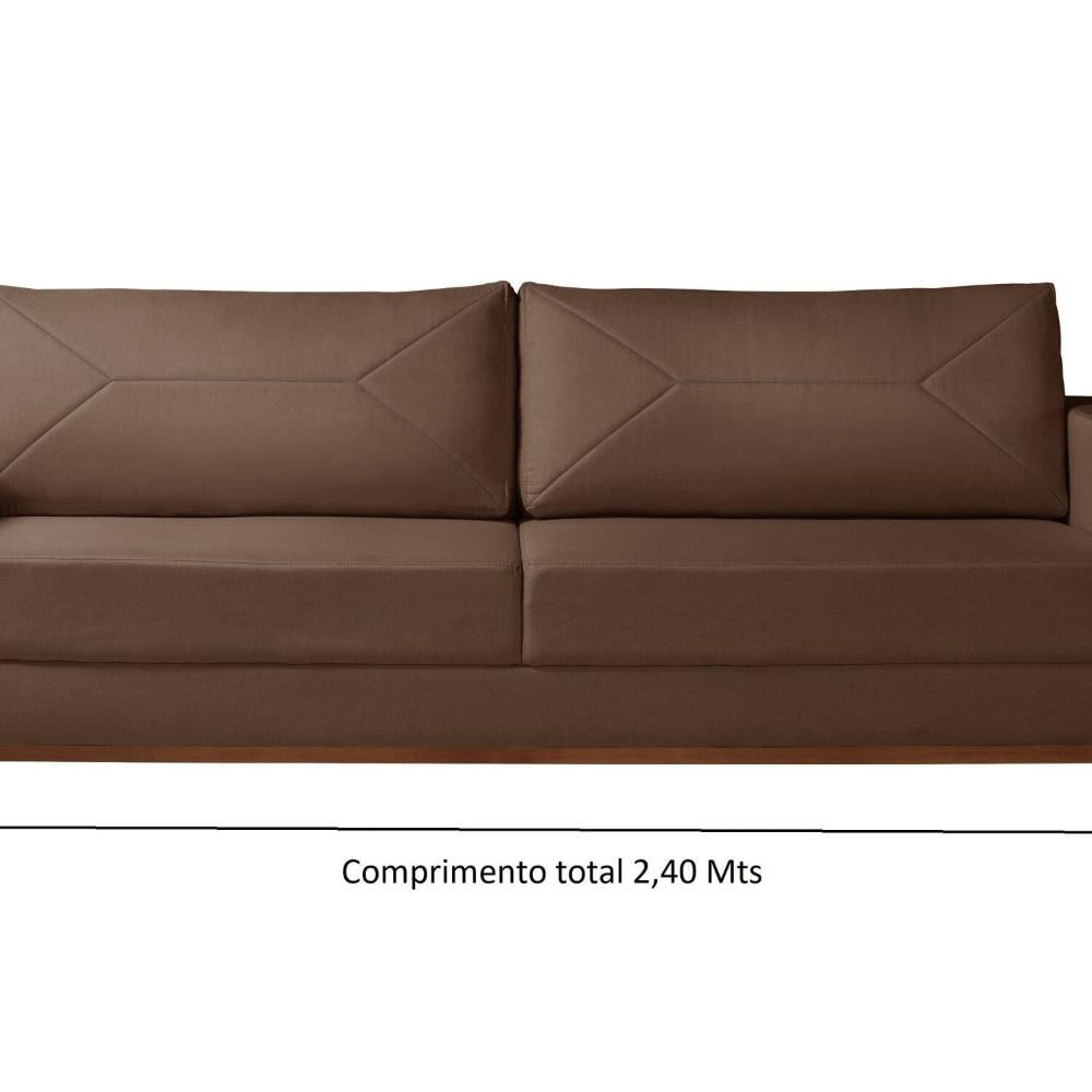 Miniatura Sofá Roma 3 Lugares Bouclê 2,40cm X 90cm X 85cm Marrom