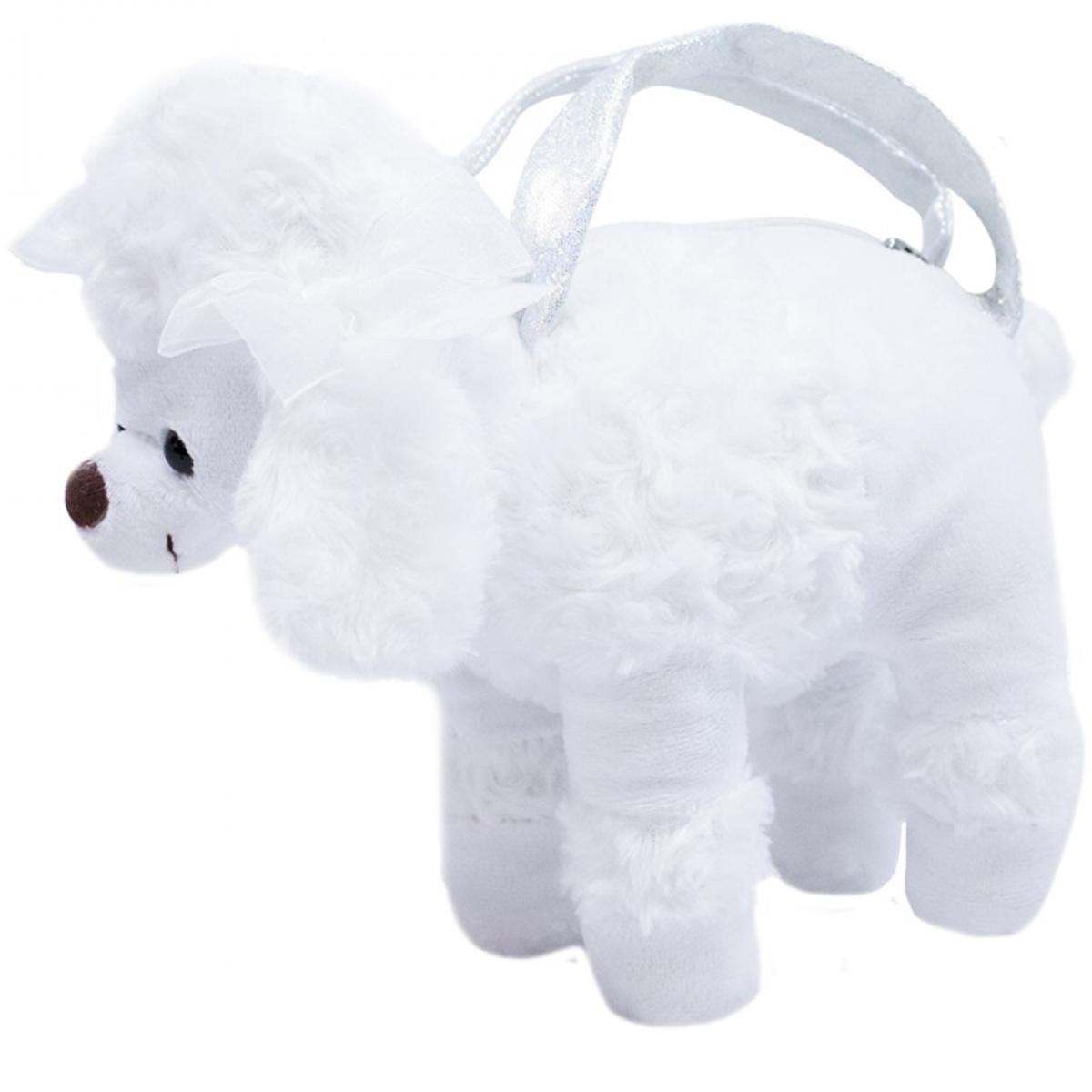 Miniatura Bolsa Cachorro Poodle Branco 23X23Cm - Pelúcia