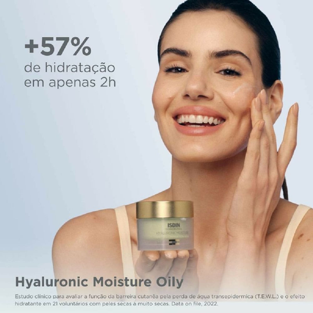 Miniatura Creme Facial Anti-Sinais Isdin Hyaluronic Moisture Pele Mista e Oleosa 50g