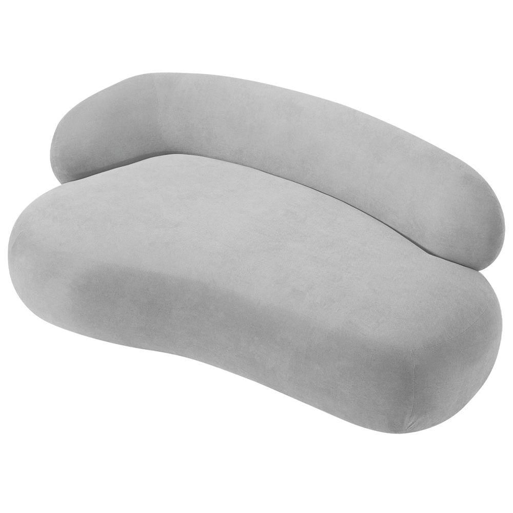 Divã Recamier Luxo Canadá 200cm Lado Direito Linho Adj Decor Cinza