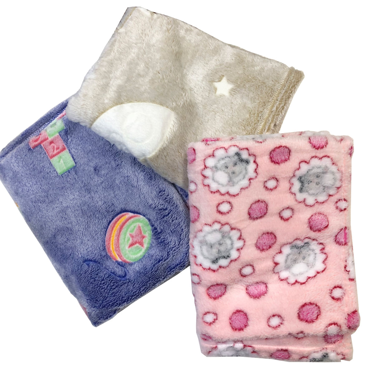 Miniatura Manta Cobertor Para Bebê Tecido Antialérgico - Hannys Baby Azul