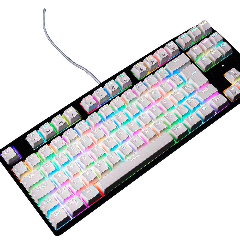Miniatura Teclado Mecânico Gamer Husky Sled, TKL, Branco, ABNT2, RGB, Switch Gateron G Pro Brown - HTG500BRMA