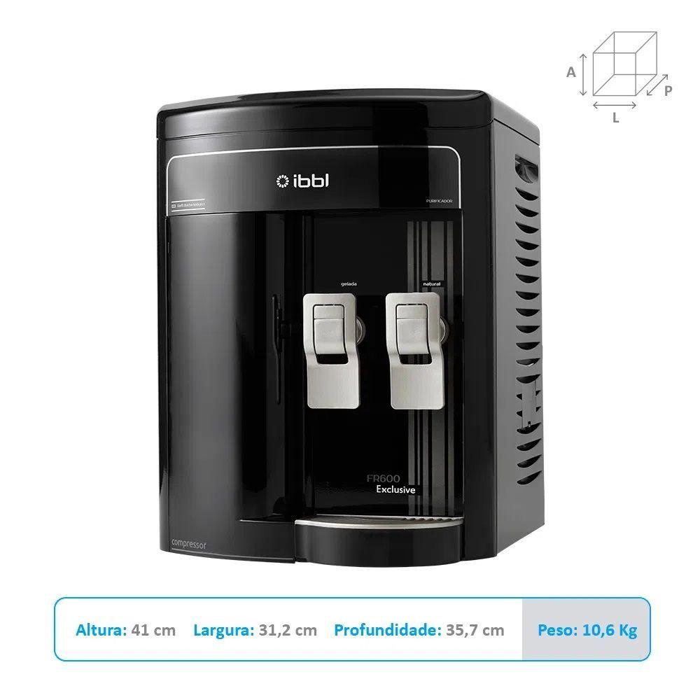 Miniatura Purificador De Água Gelada Bactericida Fr 600 Exclusive - Ibbl Preto