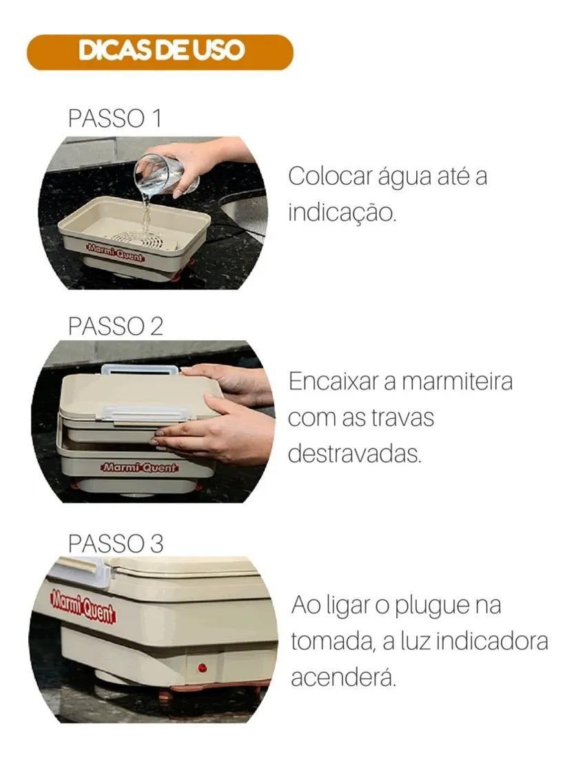 Miniatura Marmita Elétrica A Vapor Marmi Quent  Light + Saladeira