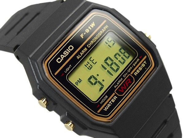 Miniatura Relógio Digital Masculino Casio Preto F91WG9QDF
