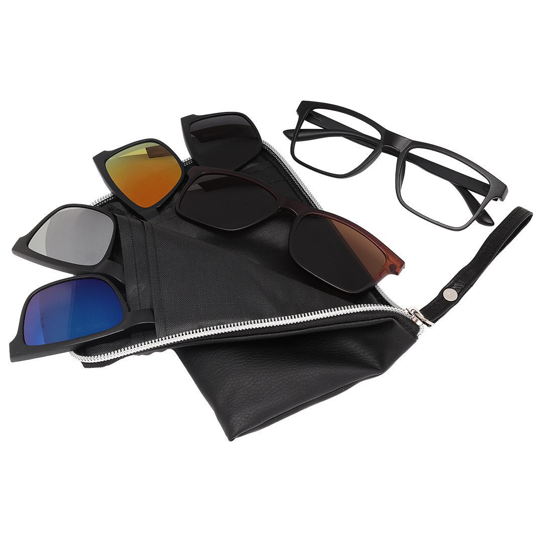 Miniatura Armação Óculos Grau E Sol Clipon 5 Lentes Masculino 1366