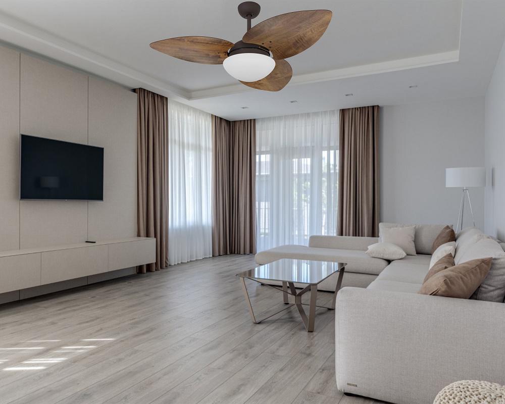 Miniatura Ventilador De Teto Vd42 Dunamis Marrom Rádica Imbuia 220V