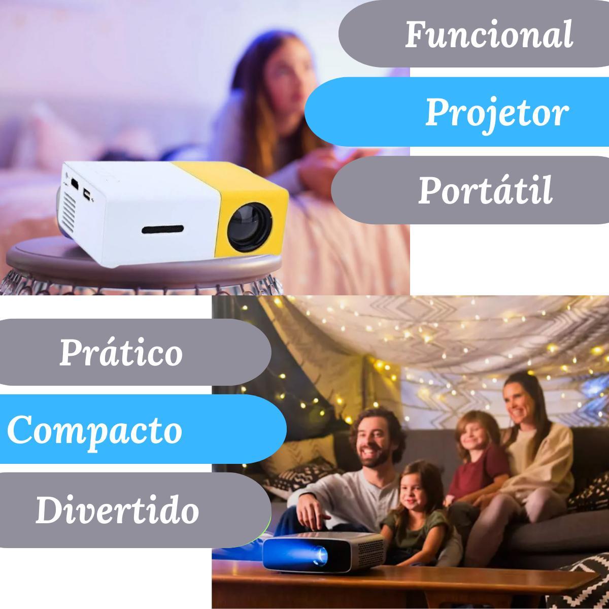 Mini Projetor Led 1080P 600 Lúmens Portátil Yg-300 Lcd