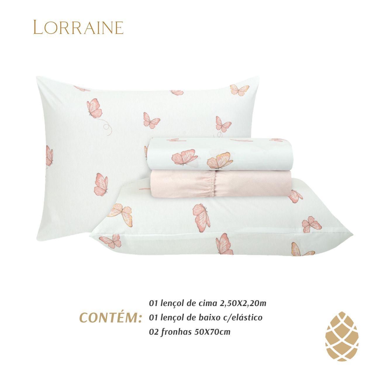 Miniatura Jogo De Cama Casal Sultan 180F Sonhare Prata Borboleta 4 Pçs