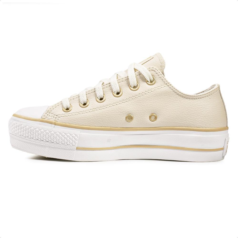 Miniatura Tênis Converse Chuck Taylor All Star Lift Feminino Bege / Branco - 33