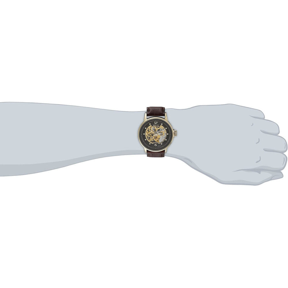 Miniatura Relic by Fossil Relógio Masculino Original Automático e Aço In oxidável Marrom