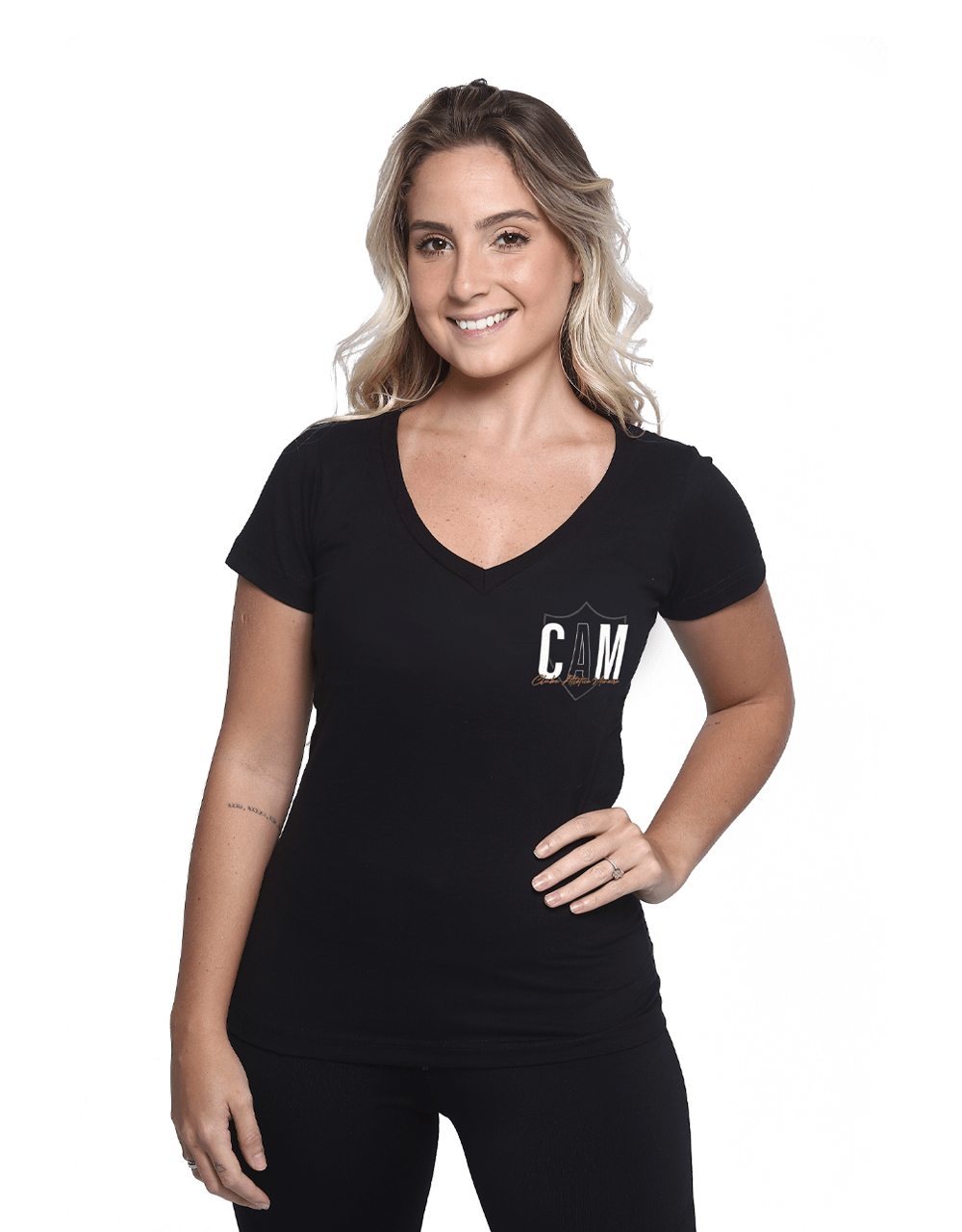 Miniatura Camiseta Feminina "CAM" Clube Atlético Mineiro  - Preta EGG