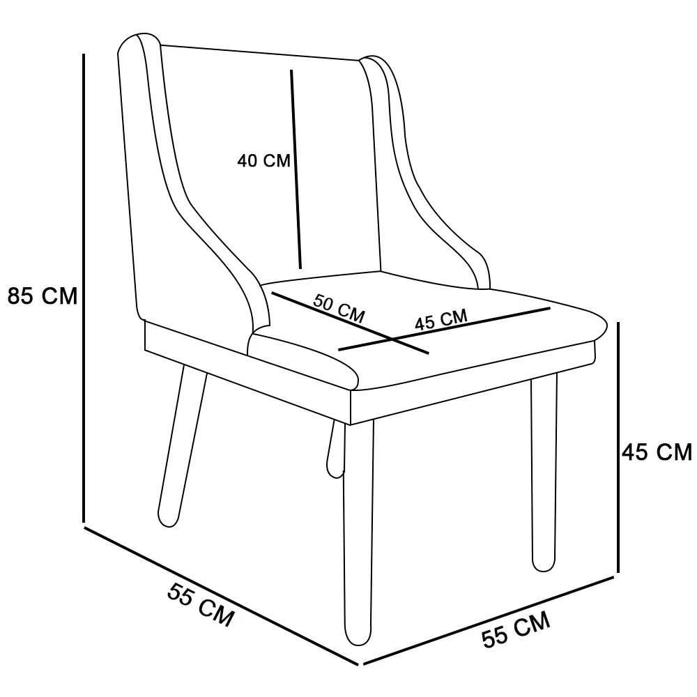 Miniatura Kit 06 Cadeiras De Jantar Liz Linho Cinza A05 D'rossi