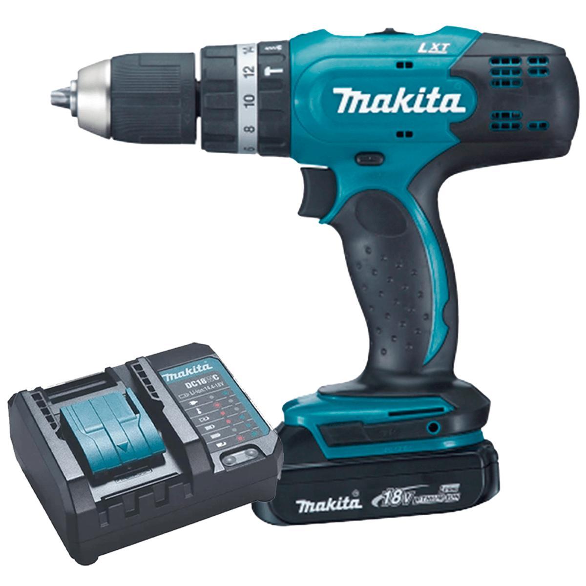 Miniatura Parafusadeira E Furadeira 18V Com Impacto Makita Dhp453Y002