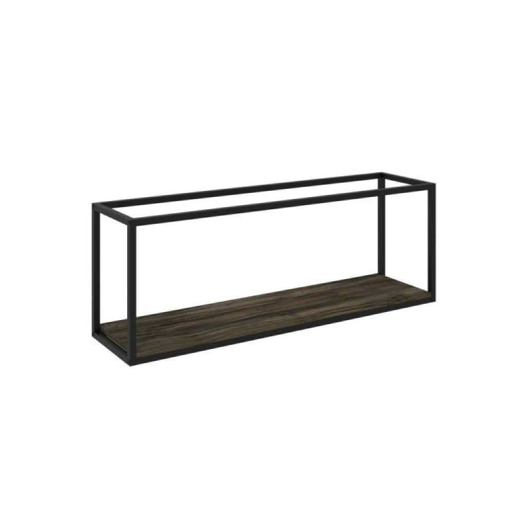 Conjunto Rack para TV até 50 Polegadas 1 Nicho Aéreo Estilo Industrial Active Yescasa Carvalho Dark