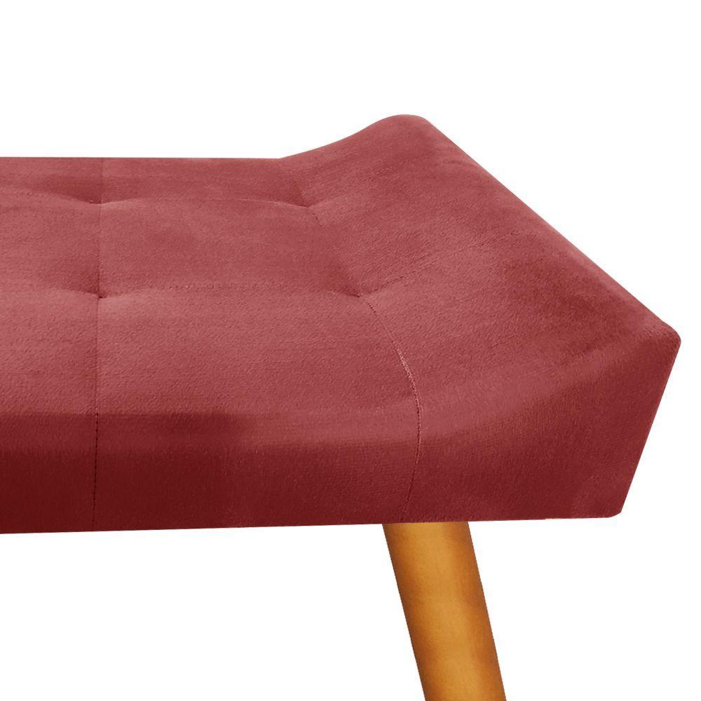 Miniatura Puff Decorativo Roma Veludo Vermelho