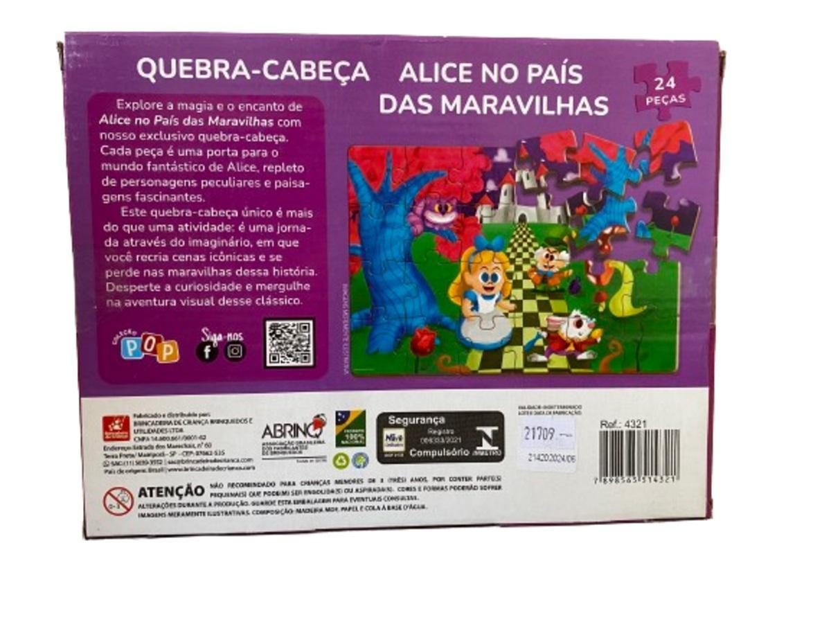 Miniatura Quebra Cabeça Alice No País Das Maravilhas 24 Pçs