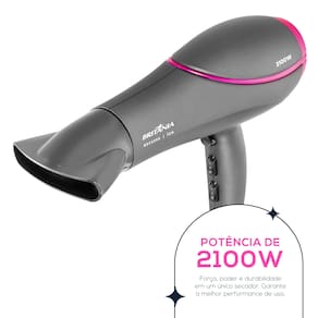 Miniatura Secador de Cabelos Britânia BSC2200 2100W Cinza e Rosa - Bivolt