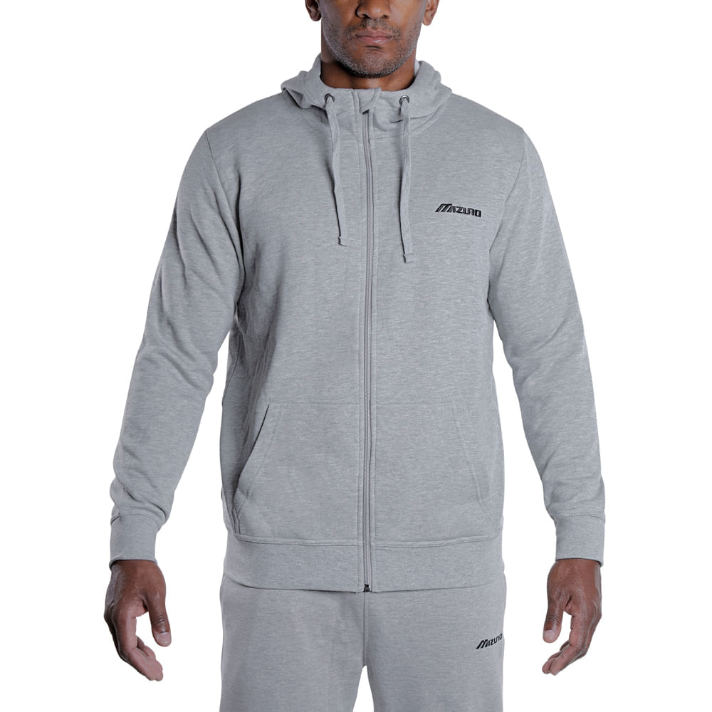 Miniatura Moletom Masculino Mizuno Zipper Cinza - G