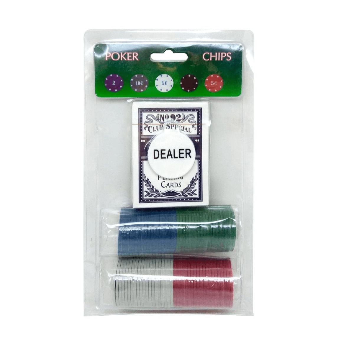 Miniatura Kit 80 Fichas Poker Numeradas Jogo 54 Cartas Baralho