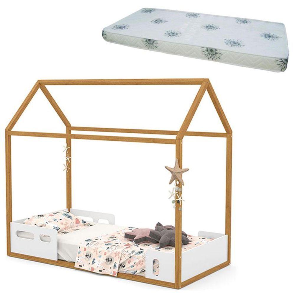 Miniatura Cama Montessoriana Liv Branco Freijó Com Colchão - Matic