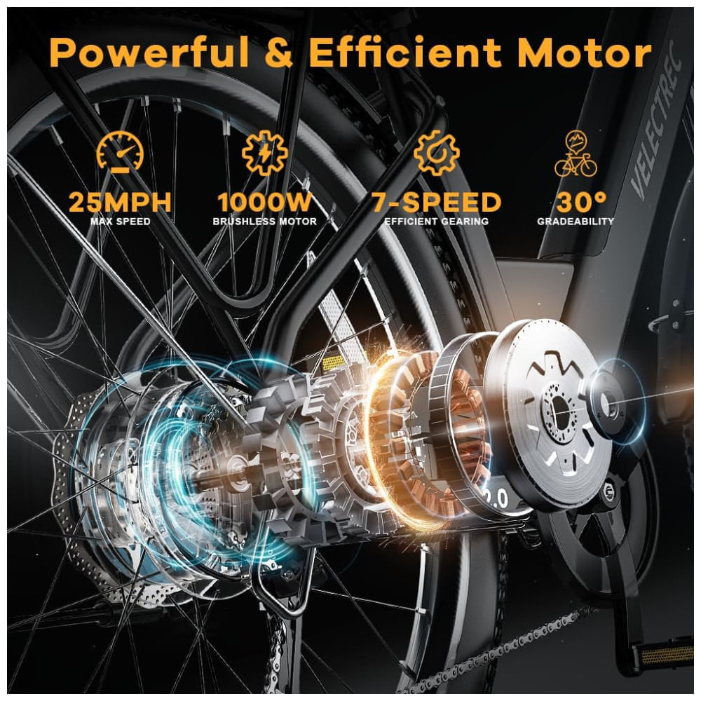 Miniatura Bicicleta Elétrica Cityrang 2.0, Motor Brushless 1000W Pico, Bateria 48V 720Wh, Autonomia 112 km, Suspensão Ajustável, Freios a Disco Duplos, 7