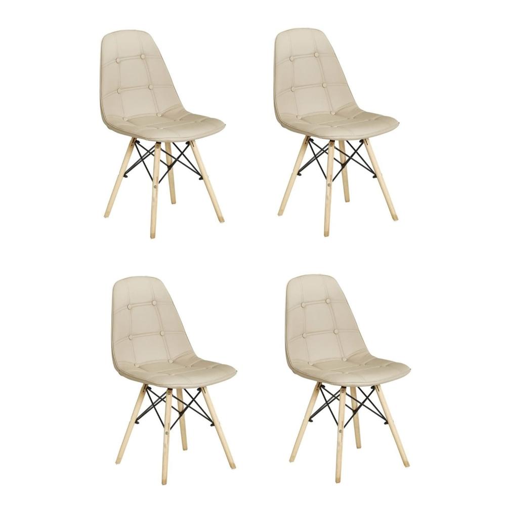 Miniatura Kit 4 Cadeiras Botonê Eiffel Rivatti Nude