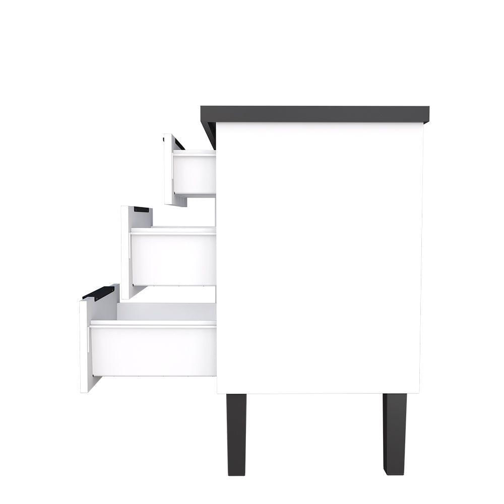 Miniatura Gabinete Cozinha Em Aço Júpiter 200 3 Gavetas Branco