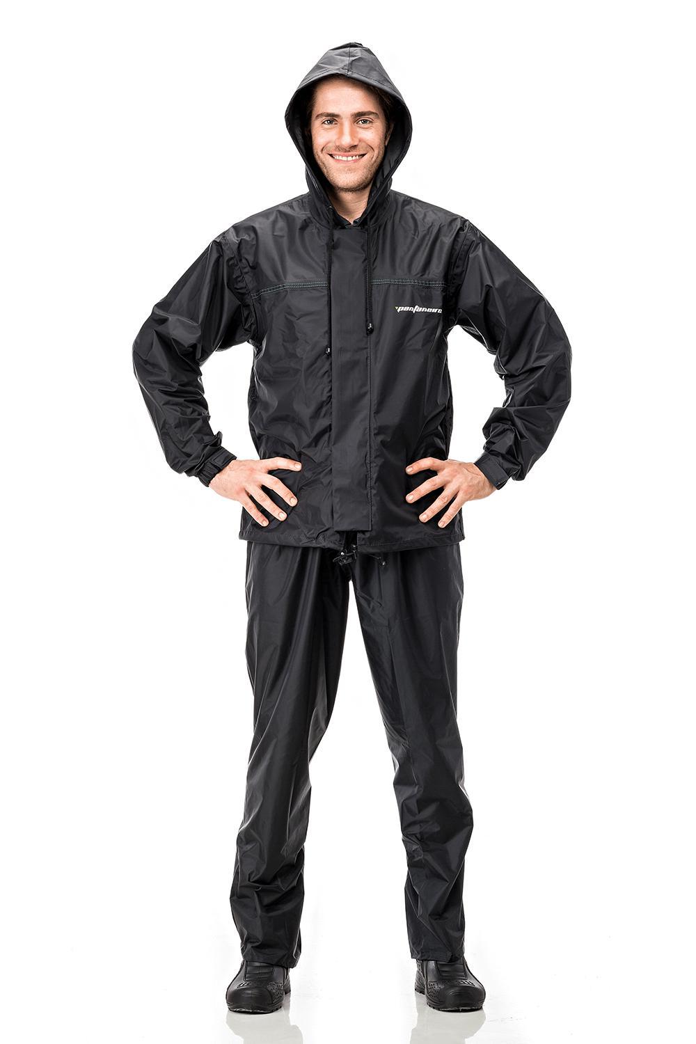 Miniatura Capa De Chuva Motoqueiro Nylon Pantaneiro Capuz - Preto - M