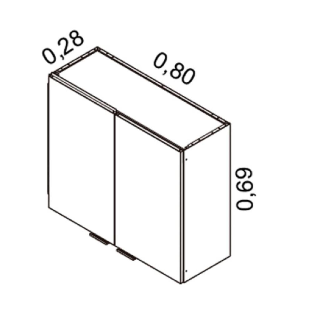 Miniatura Armário Aéreo 2 Portas com Dobradiças Slow Motion Exclusive Itatiaia Preto Matte