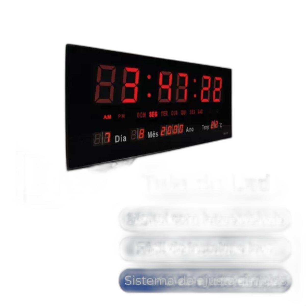 Relógio Digital Led Temperatura Cronômetro Sala