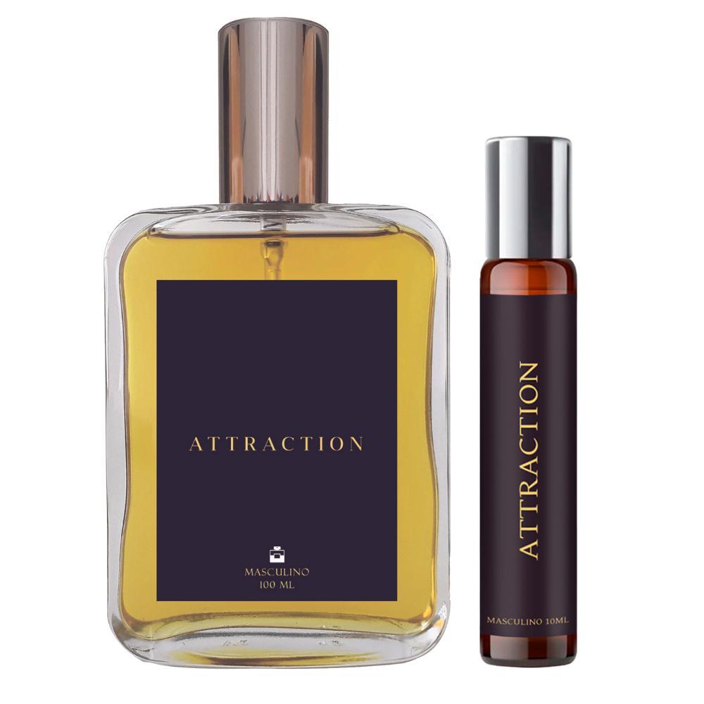Miniatura Kit Perfume Attraction 100Ml Masculino + Spray Portátil 10Ml