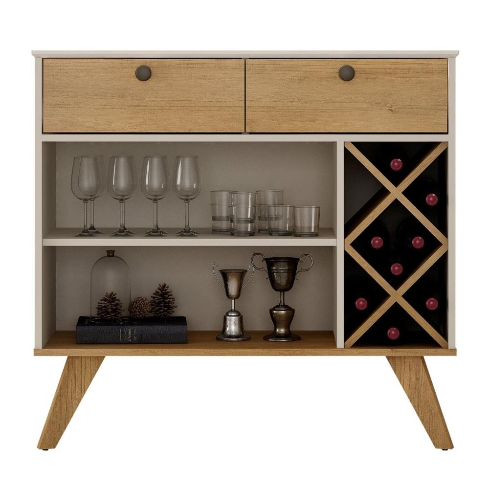 Miniatura Buffet Aparador 2 Gavetas Alice Valdemóveis Off White/Cinamomo