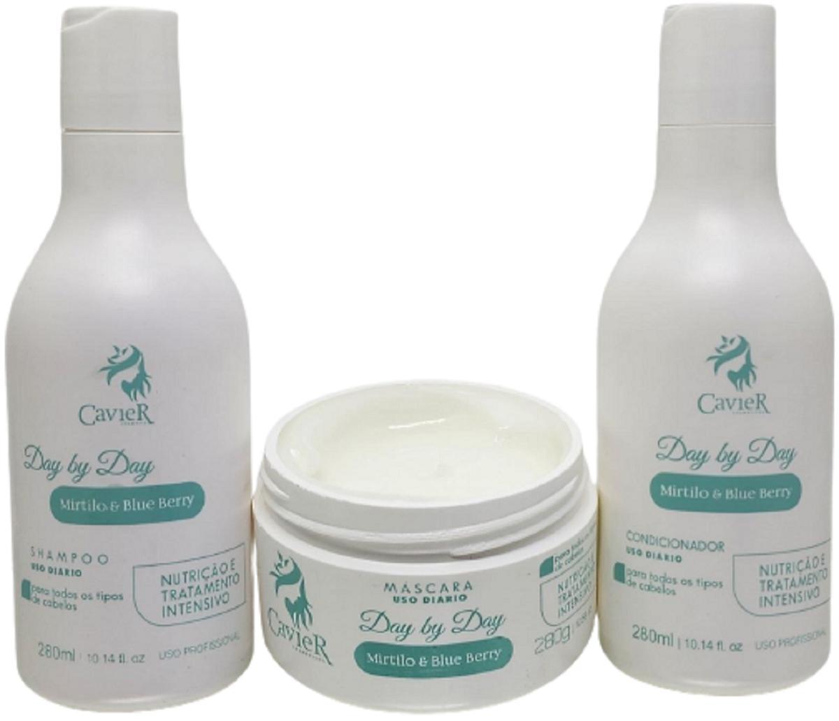 Miniatura Cavier Mirtilo Shampoo + Condicionador + Mascara 840Ml