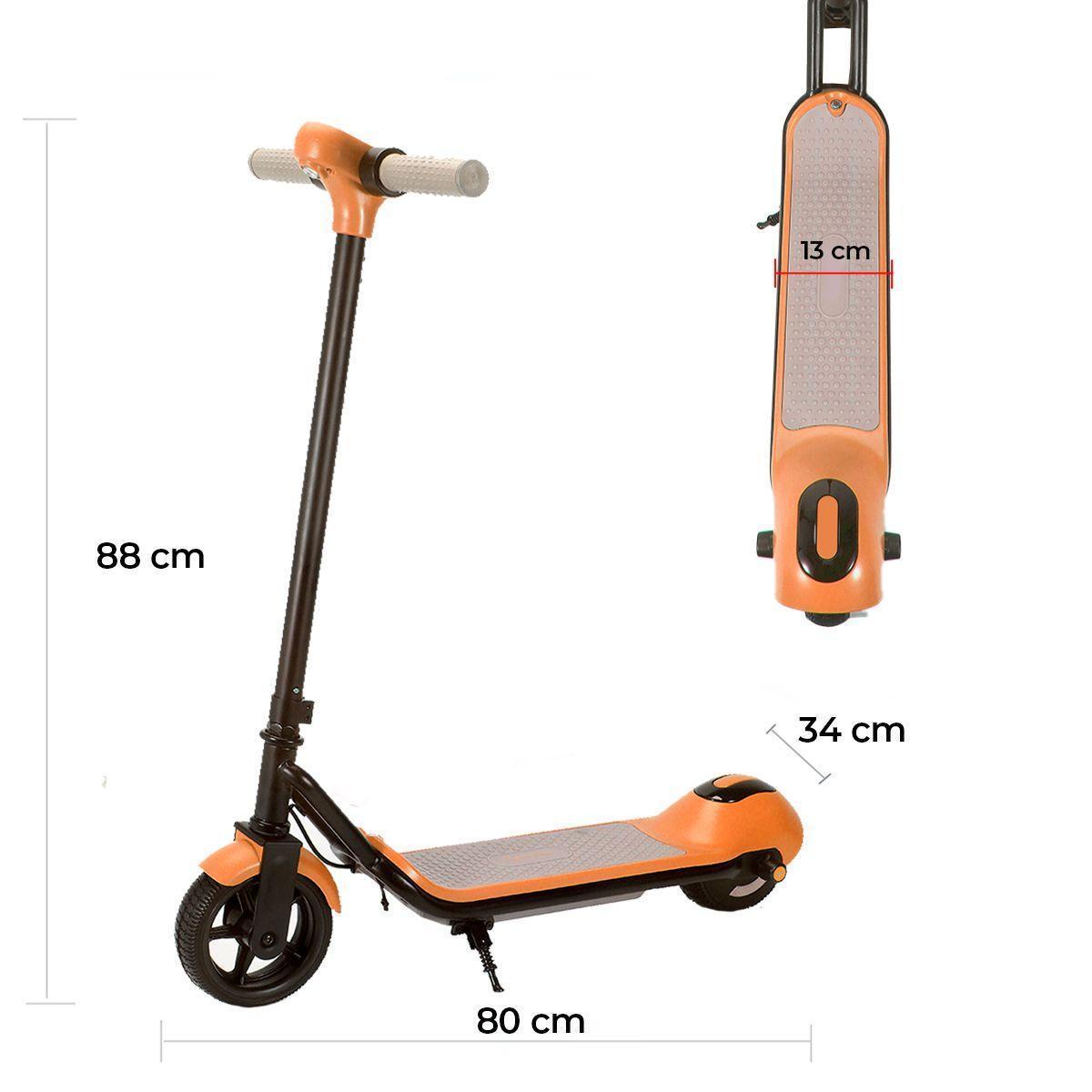 Miniatura Patinete Elétrico Infantil Portátil Bluetooth Led Laranja